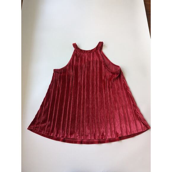 Torrid Size 00 Red Velvet High Neck Flowy Dress Tank Top - Picture 2 of 5